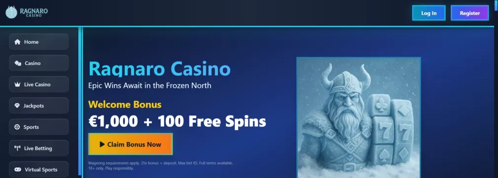 Ragnaro Casino Willkommensbonus bis zu 2500 Euro und 250 Freispiele